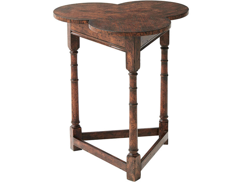 Oak Clover Accent Table